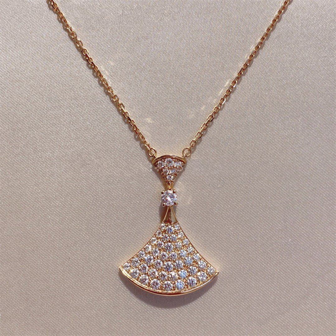 [TRENDS]DREAM NECKLACE PINK GOLD FULL DIAMOND