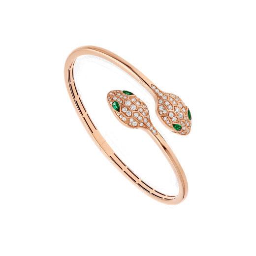 [TENDENCIAS] PULSERA SERPENTI ORO ROSA MALAQUITA DIAMANTE DOBLE SERPIENTE