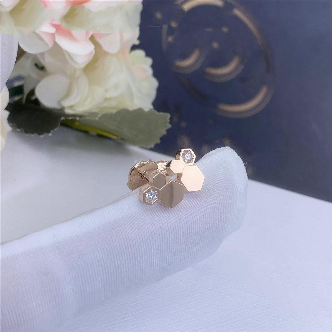 [TENDENCIAS]PENDIENTES BEE LOVE DE ORO ROSA CON DIAMANTES