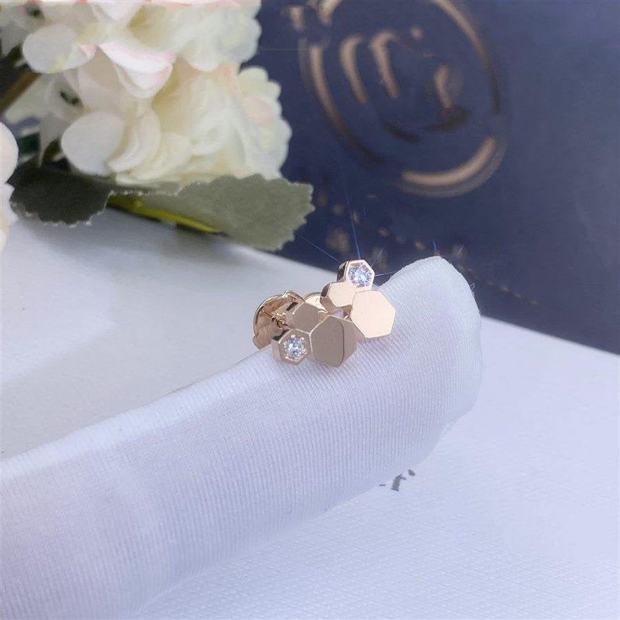 [TENDENCIAS]PENDIENTES BEE LOVE DE ORO ROSA CON DIAMANTES