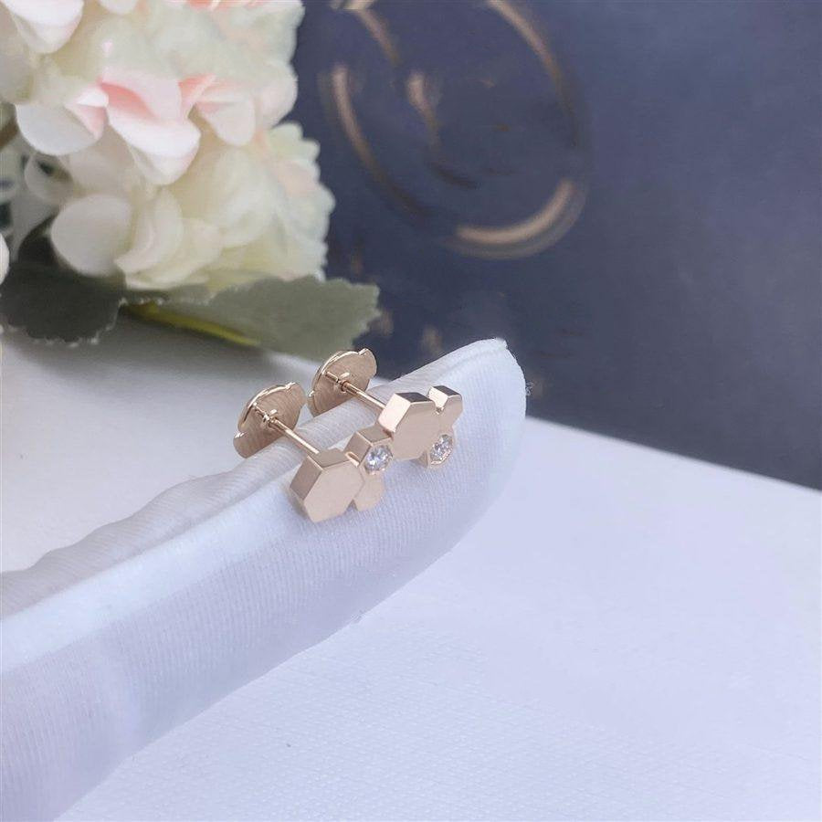 [TENDENCIAS]PENDIENTES BEE LOVE DE ORO ROSA CON DIAMANTES