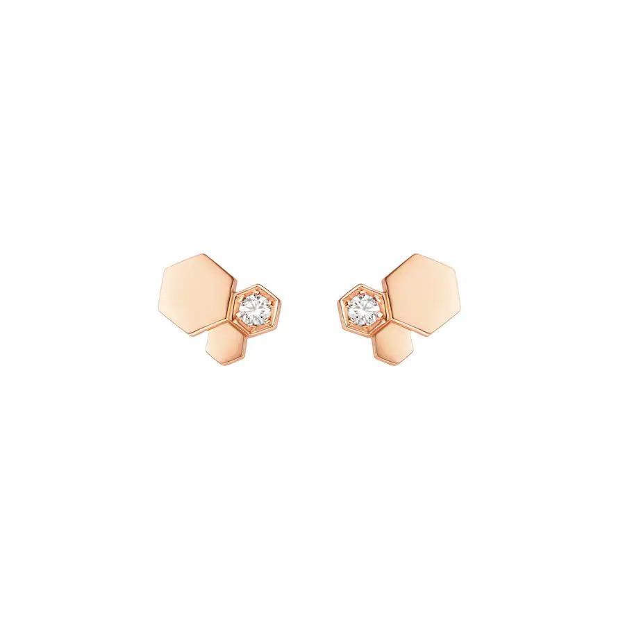 [TENDENCIAS]PENDIENTES BEE LOVE DE ORO ROSA CON DIAMANTES