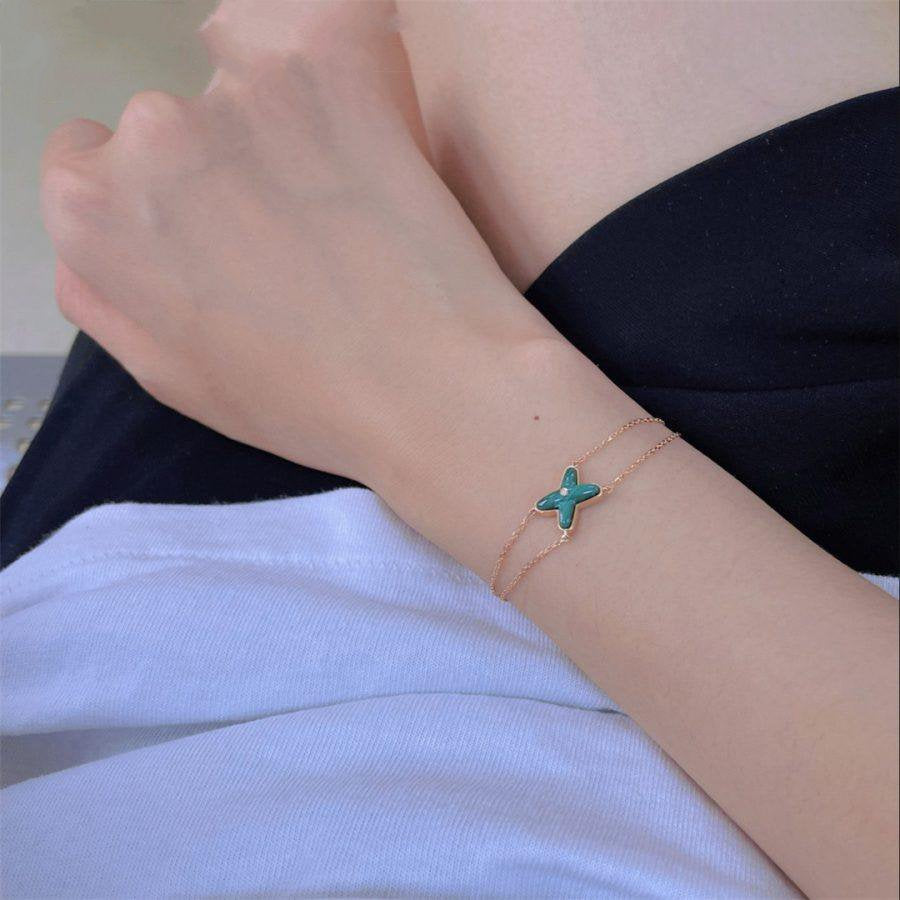 [TENDANCES] BRACELET JEUX MALACHITE OR ROSE 1 DIAMANT