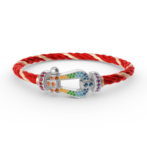 [TENDENCIAS] PULSERA FORC GRANDE DE DIAMANTES COLOR HERRADURA PLATA