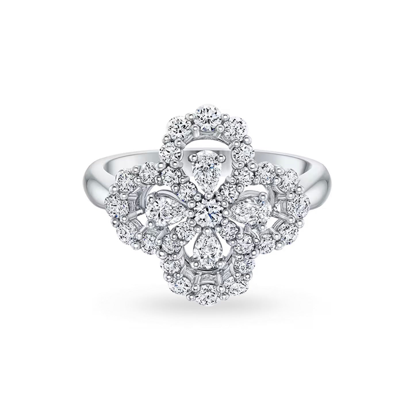 [TRENDS]LOOP RING FULL MOTIF DIAMOND 16MM SILVE