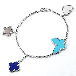 [TENDENCIAS]PULSERA LUCKY SPRING PLATA 4 MOTIVOS