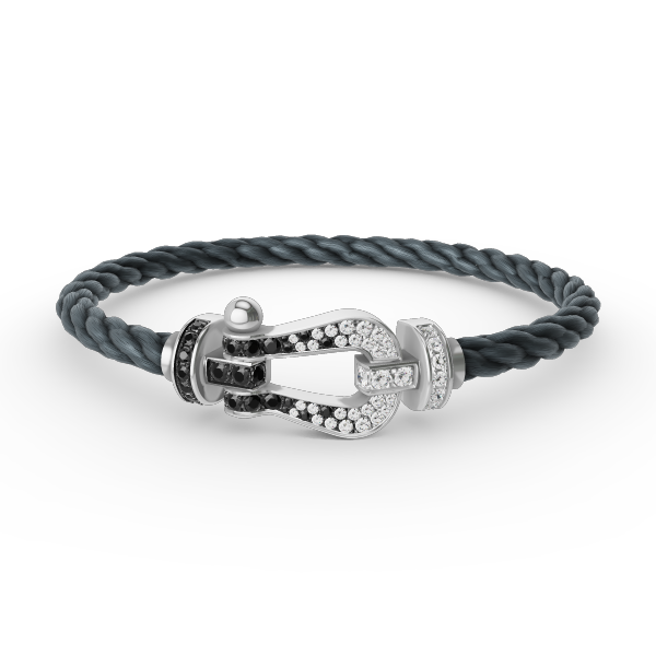 [TENDENCIAS] PULSERA FORCE GRAN HERRADURA NEGRA Y DIAMANTES BLANCOS EN PLATA