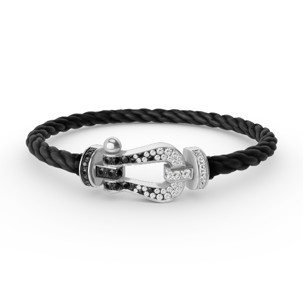 [TENDENCIAS] PULSERA FORCE GRAN HERRADURA NEGRA Y DIAMANTES BLANCOS EN PLATA