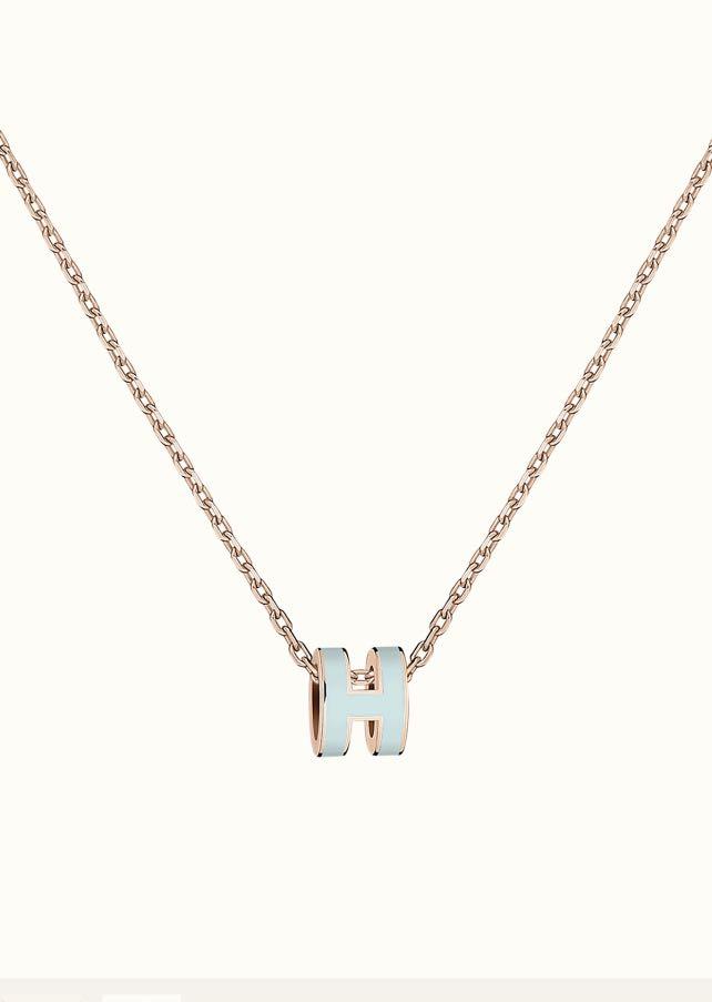 [TRENDS]POP H LIGHT BLUE NECKLACE