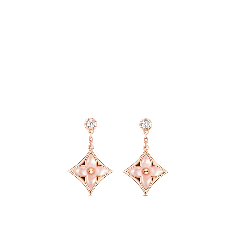 [TENDENCIAS] PENDIENTES GOTA DE MOP EN ORO ROSA CON DOBLE ESTRELLA