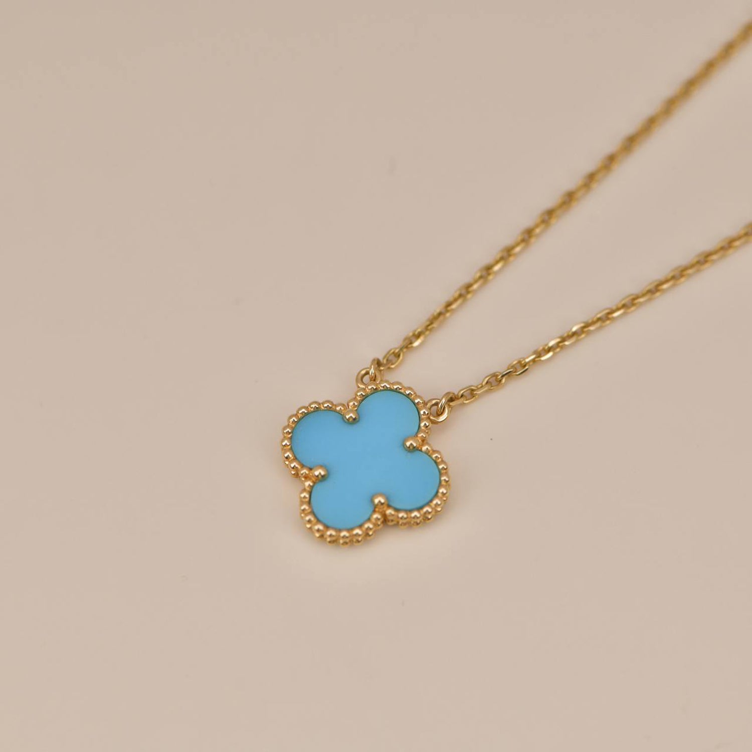 [TRENDS]CLOVER 15MM VINTAGE TURQUOISE NECKLACE