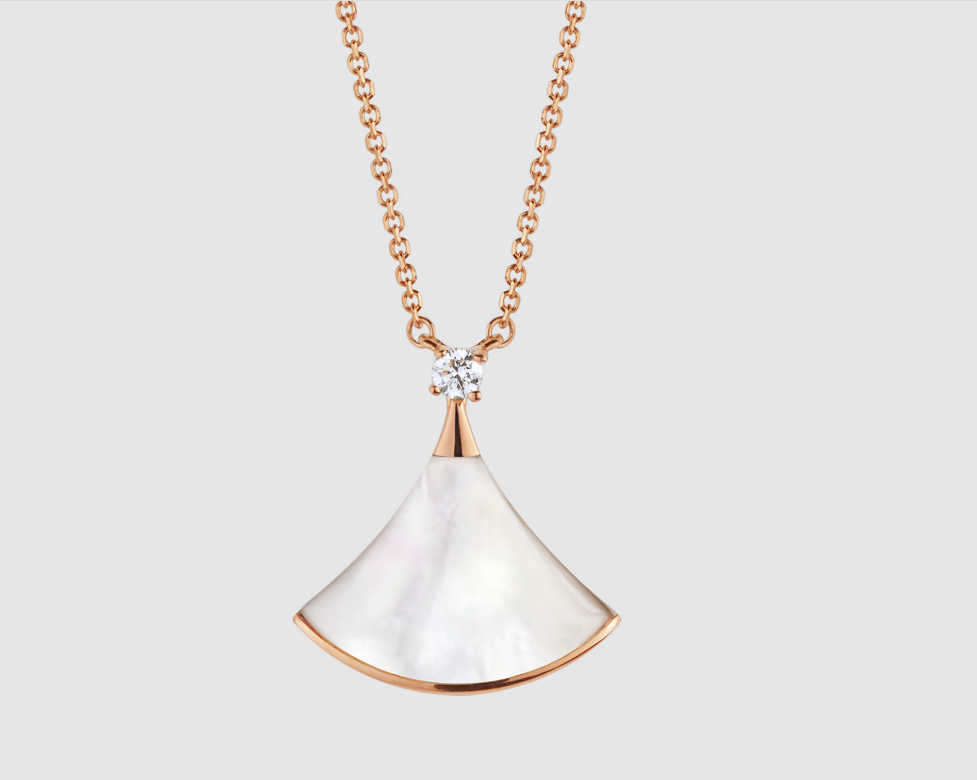 [TRENDS]DREAM NECKLACE WHITE MOP PINK GOLD 1 DIAMOND