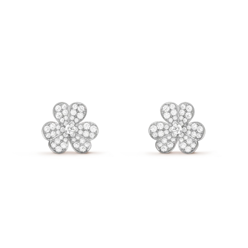 [TRENDS]FRIVOLE SILVER FLOWER DIAMOND EARRINGS