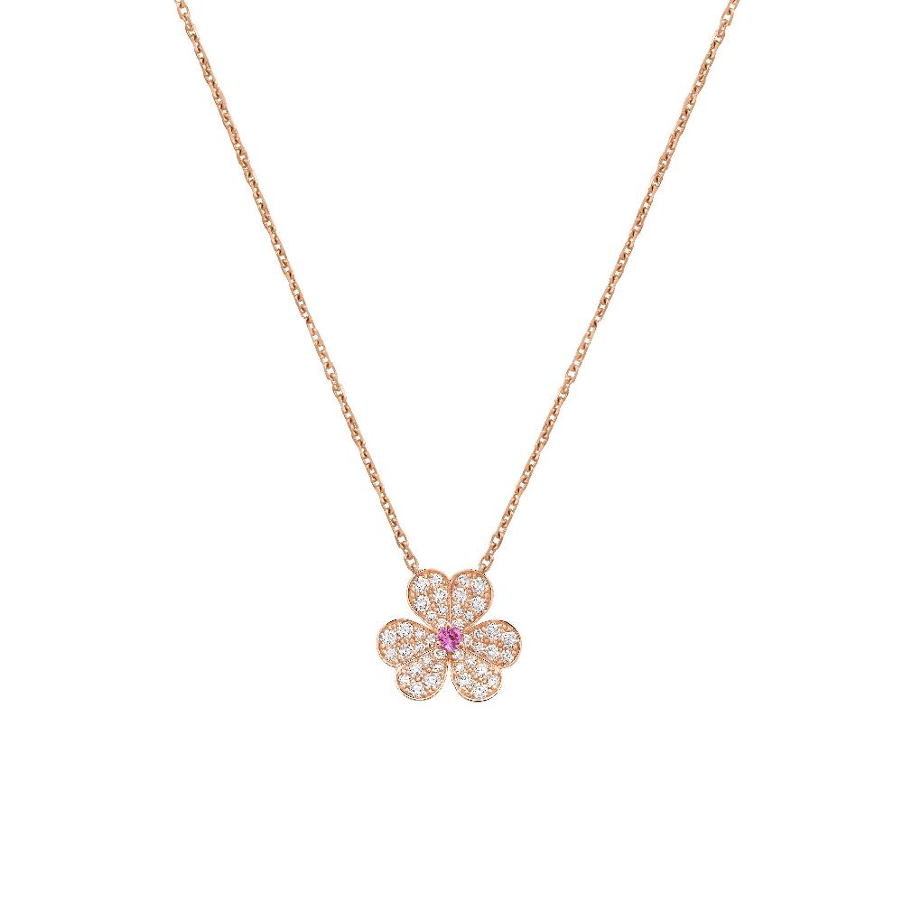 [TENDANCES] COLLIER FLEUR DIAMANT OR ROSE FRIVOLE