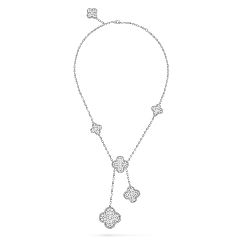 [TENDANCES] COLLIER ARGENT DIAMANTS 5 MOTIFS CLOVER