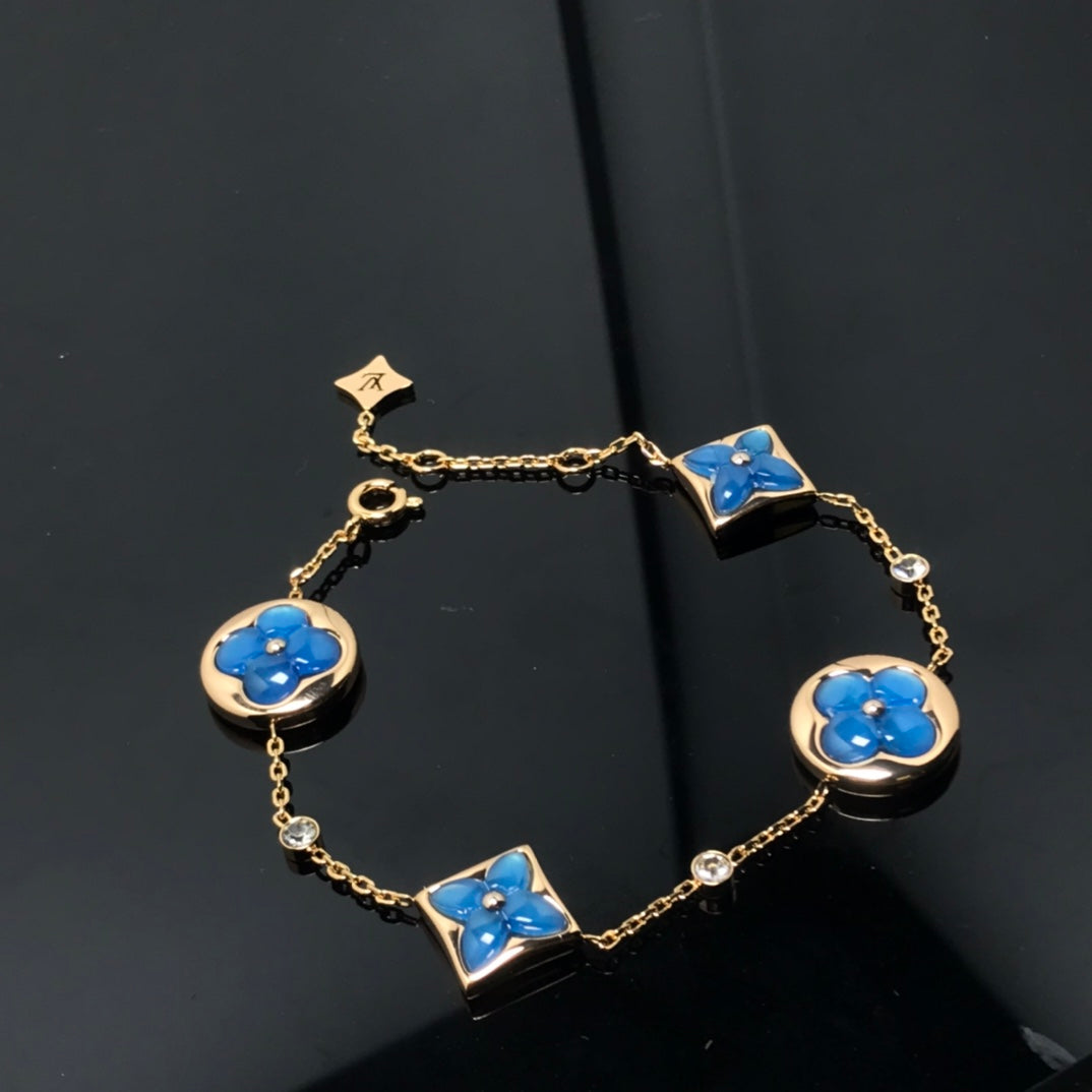 [TRENDS]STAR AND SUN 4 MOTIF BLUE BRACELET